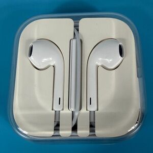 Apple White Earbuds with Clear Case
